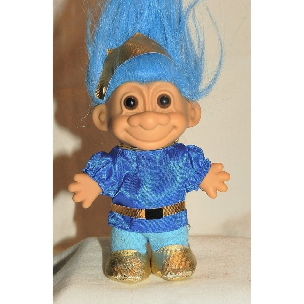 Russ Berrie Troll Doll vintage Prince Royal Gold Crown Toy NWOT 90s Y2K Gift